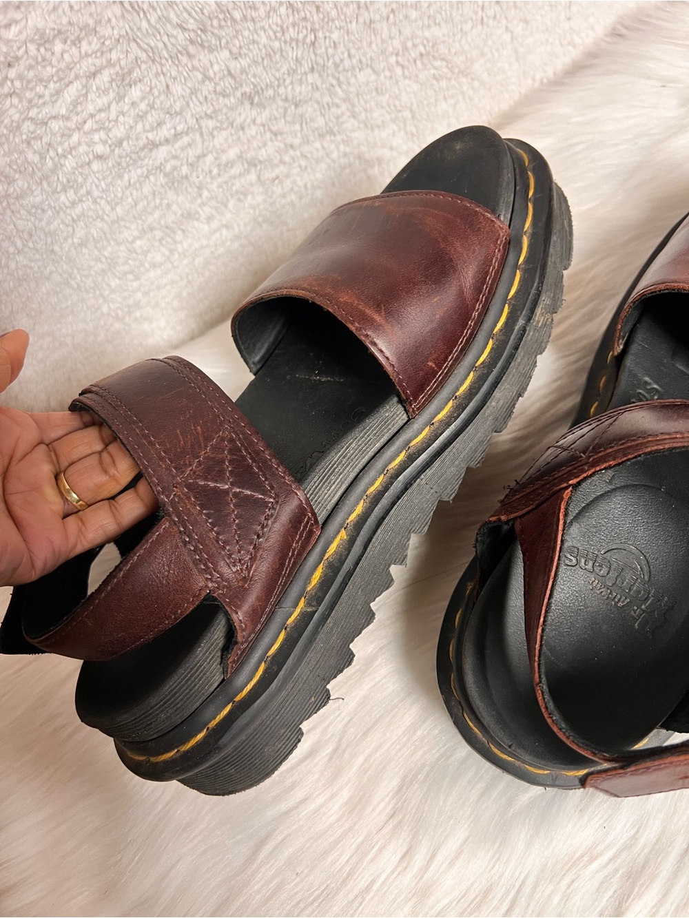 Dr. Martens Brown Leather Platform Sandals - Picture 4 of 7